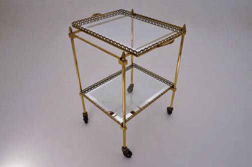 Maison Jansen bronze drinks trolley, 1950`s ca, French